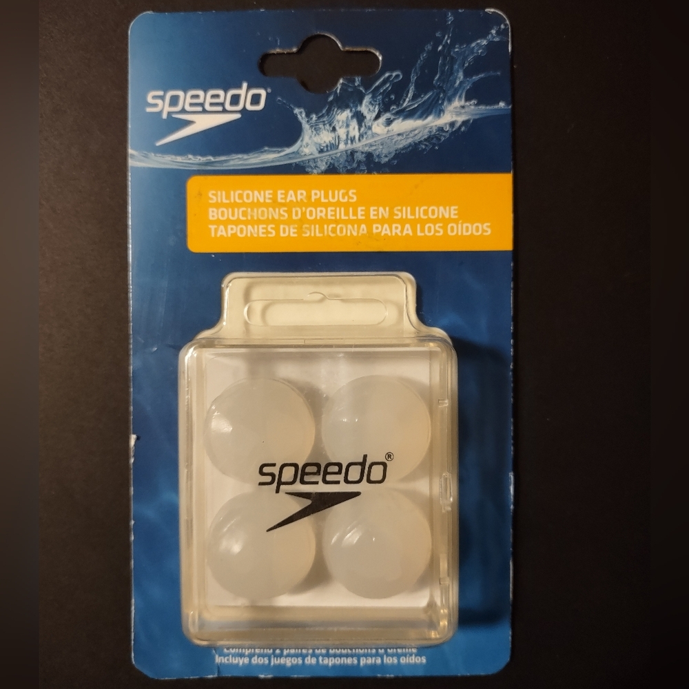 4/$20 NEW Speedo Unisex Swim Training Silicone Ear Plugs - 2 Pairs Sealed